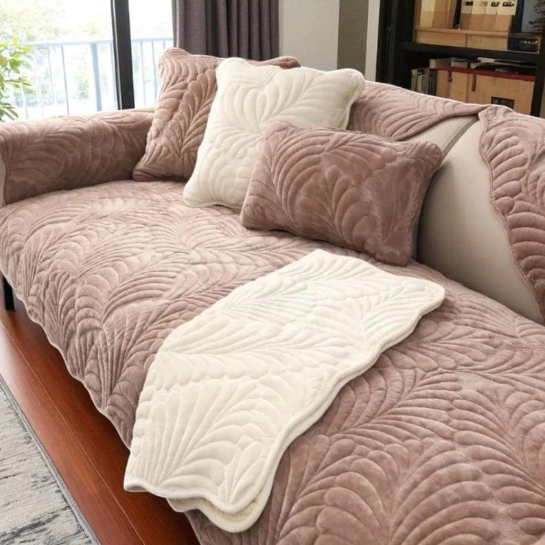 Stretch sofa cover, washable soft couch cover sofa protector, cozy modern home decor