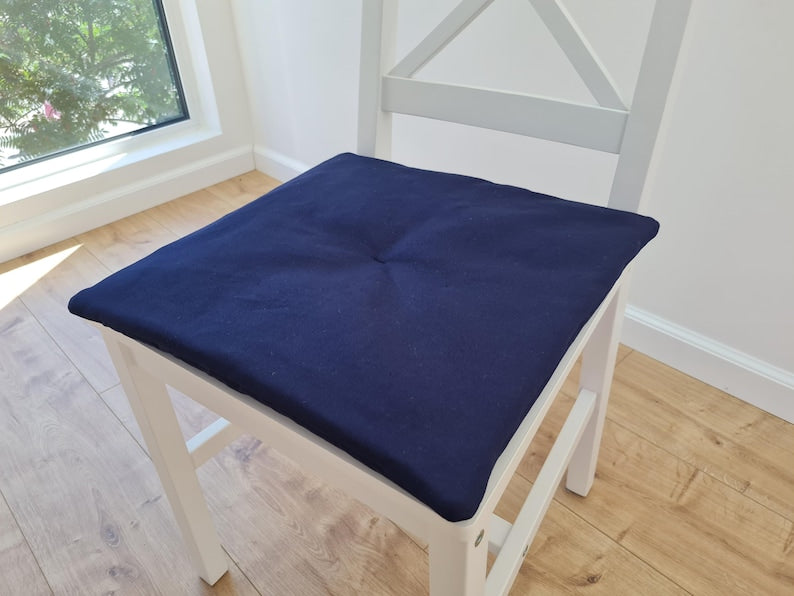 Hemp cotton seat Cushion for chair without ties filled organic hemp fiber in natural cotton fabric Chair Cushion Pillow seat