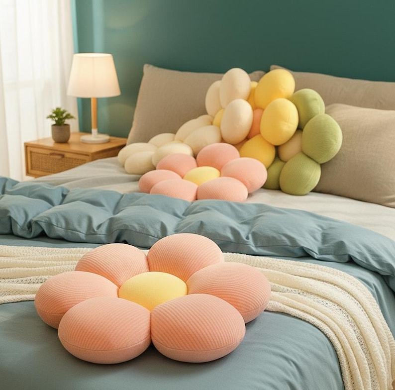 Flower Pillow, Soft Decorative Flower Cushion for Sofa, Kids Bedroom Decor, Throw Pillow, Aesthetic Home Decor Gift, Gifts for Her, Cushion