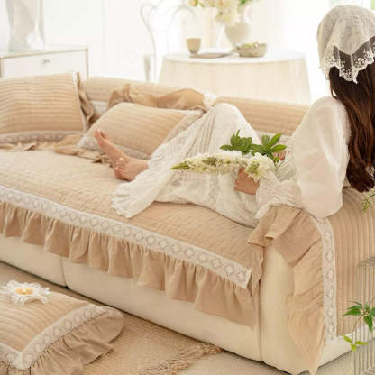 Minimalist 100% Cotton Linen Sofa Cover: Pet Cat Gog & Child Anti-Slip Couch Protector Cushion