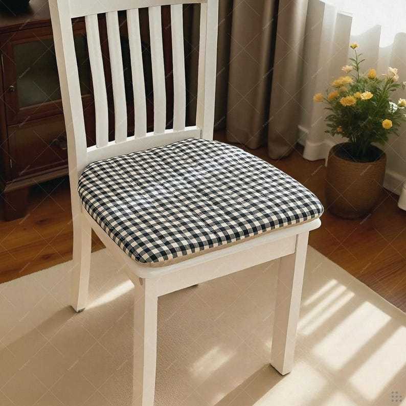 Thick Washed Cotton Chair Pad, U-Shaped Plush Seat Cushion