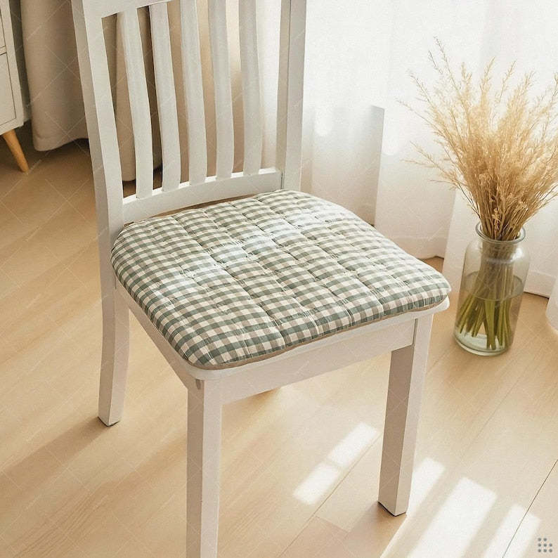 Thick Washed Cotton Chair Pad, U-Shaped Plush Seat Cushion