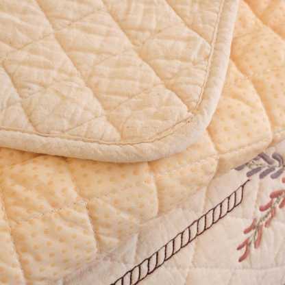 Flower Embroidered Cotton Linen Sofa Cover: Anti-Slip Couch Protector, Seasonal Cat Dog Pad