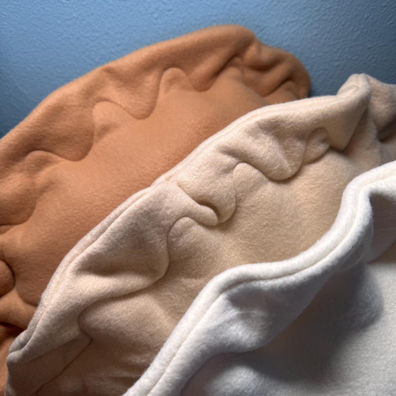 Handmade Pierogi Dumpling Stuffed Throw Pillow | Food | Polish Dumpling | Pittsburgh | Cream | Neutral | Tie Dye | Decor | Couch | Bed