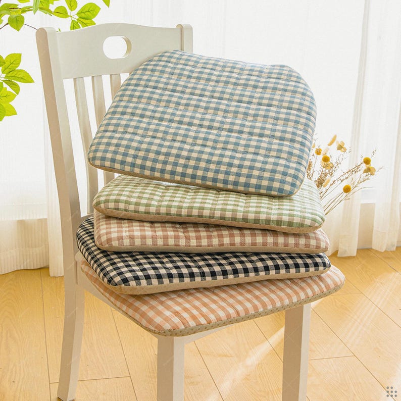 Thick Washed Cotton Chair Pad, U-Shaped Plush Seat Cushion