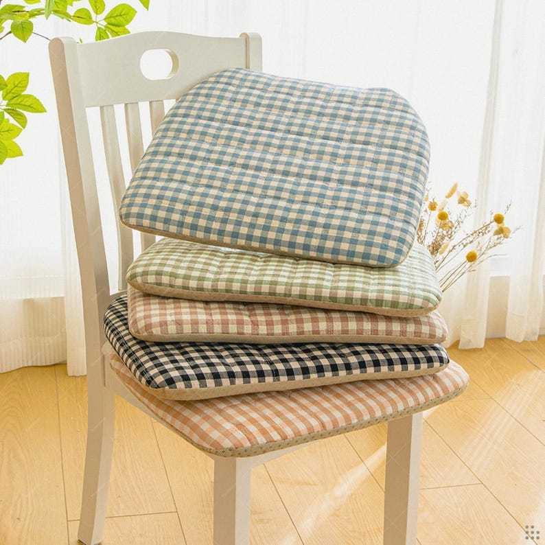Thick Washed Cotton Chair Pad, U-Shaped Plush Seat Cushion