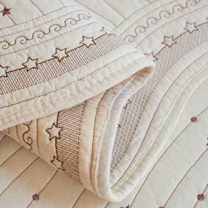 Star Embroidered 100% Cotton Sofa Cover: Anti-Slip Couch Protector, Pet Cat Dog Furniture Pad