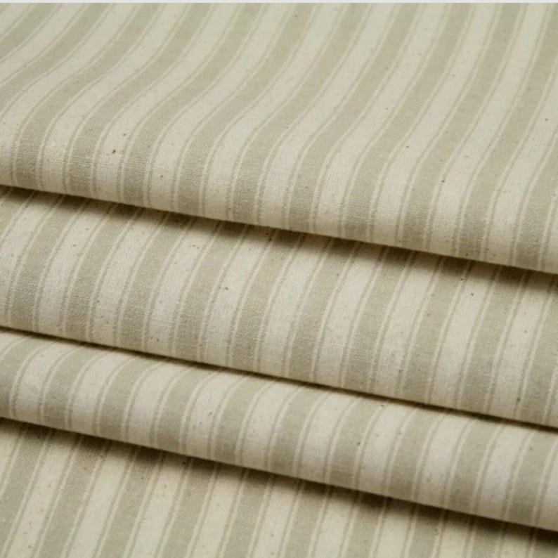 French country ticking stripe seat pad cushion: cottage farmhouse tufted bench cushion chair pillow