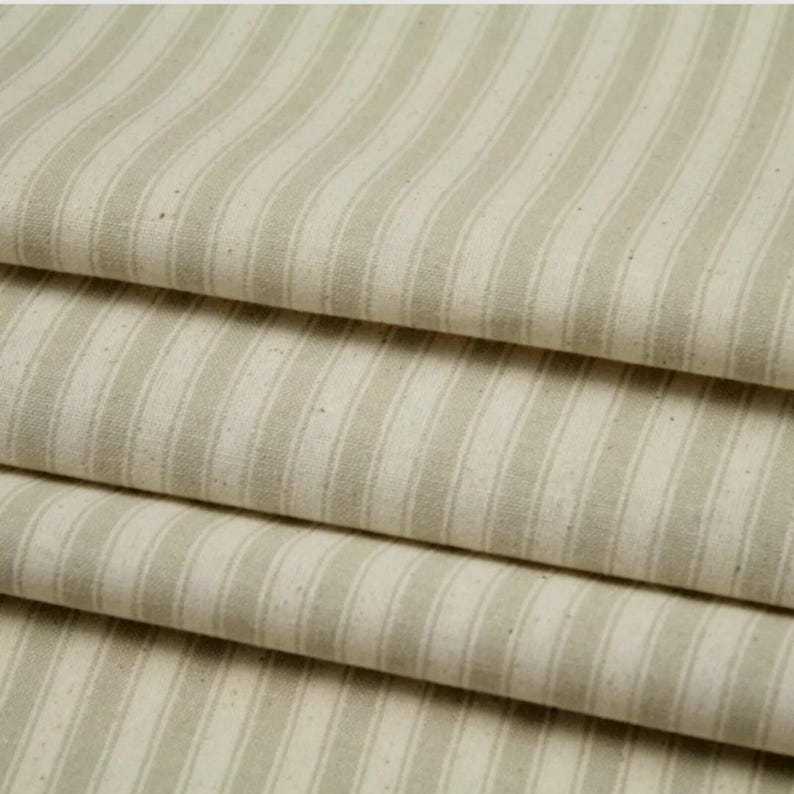 French country ticking stripe seat pad cushion: cottage farmhouse tufted bench cushion chair pillow