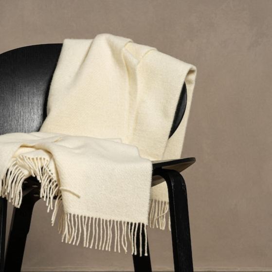 Wool Blanket 100% Pure Wool Throw Blanket Plaid Extra Fine Fall Blanket with Fringes Organic Blanket MILAN