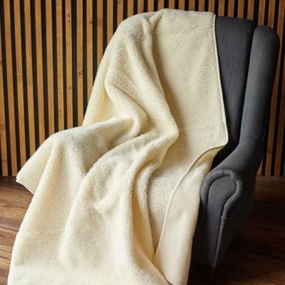 Handmade Merino Wool Blanket Throw: Warm Bedding, Sofa Blanket - Woolmark Certified