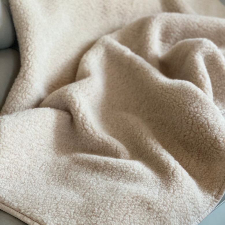 Handmade Merino Wool Blanket Throw: Warm Bedding, Sofa Blanket - Woolmark Certified