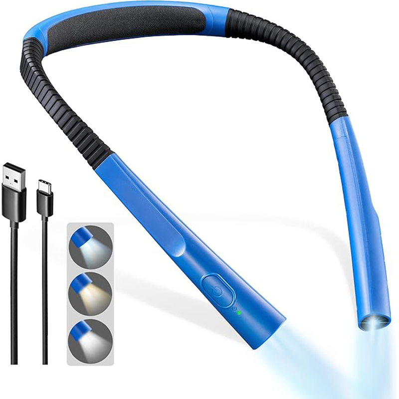 LED Neck-Hanging Reading Light — Eye-Caring, 3-Color Dimmable