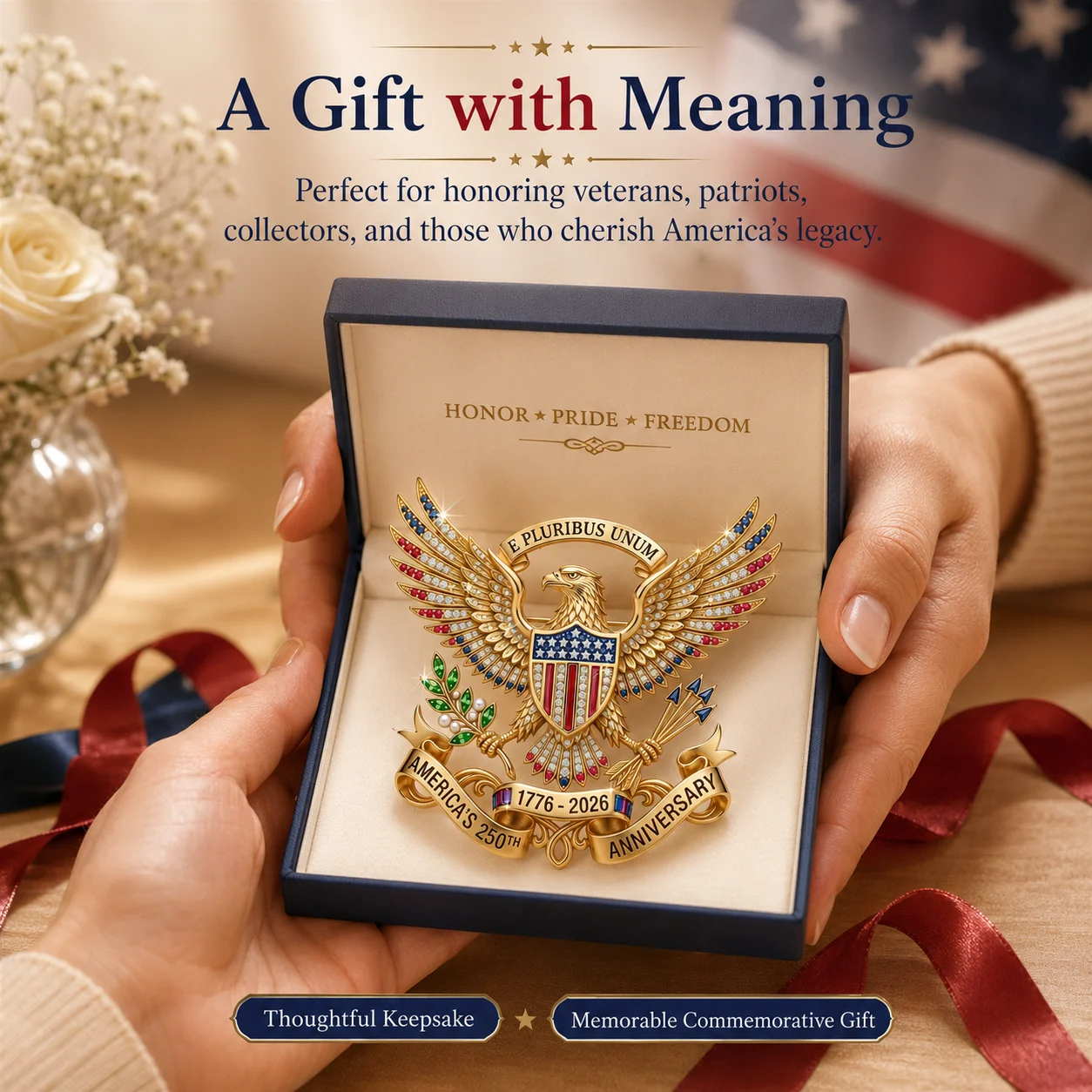 US 250th Anniversary Brooch Pin
