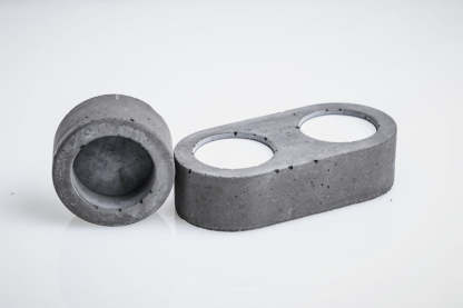 Handmade Concrete Tea Light Holder: Geometric Cement Candle Tray