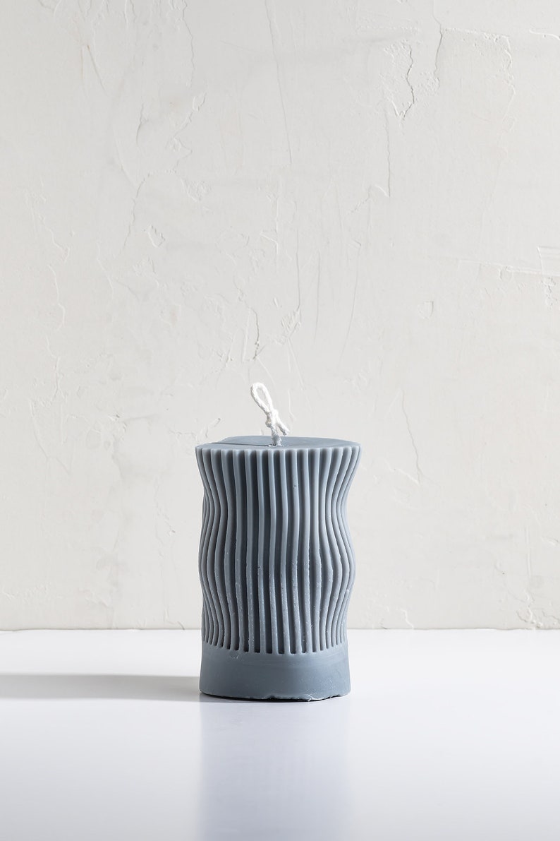 Wavy Sculptured Beeswax Soy Candle, Art Home Decor