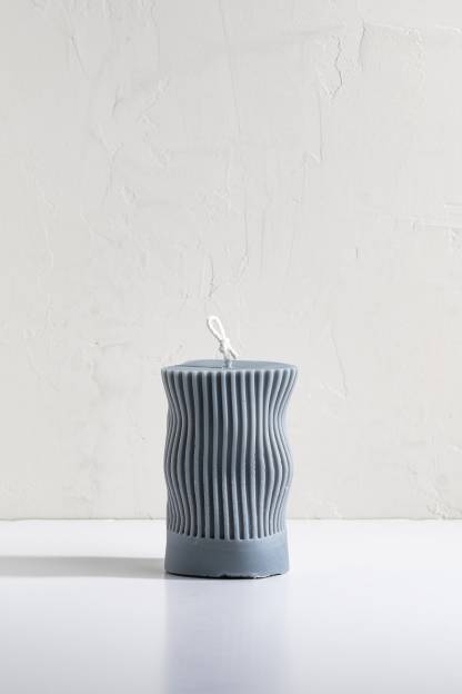 Wavy Sculptured Beeswax Soy Candle, Art Home Decor