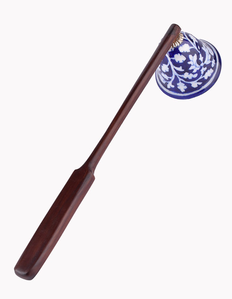 Handmade Ceramic Candle Snuffer Turquoise & Blue Pottery Extinguisher, Unique Candle Accessories Gift