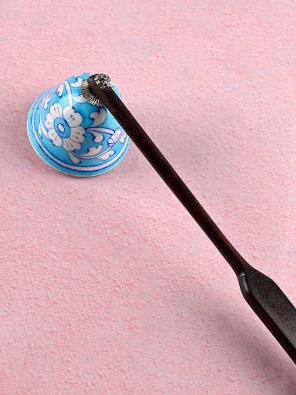 Handmade Ceramic Candle Snuffer Turquoise & Blue Pottery Extinguisher, Unique Candle Accessories Gift