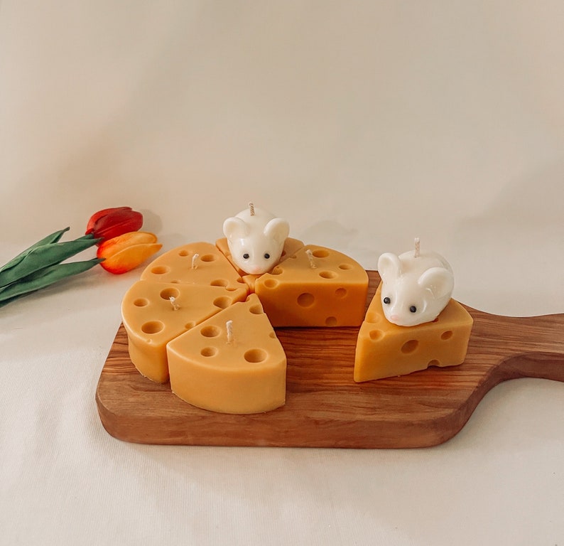 Cheese Mouse Food Soy Wax Candle Essential Oil Home Decor Gift