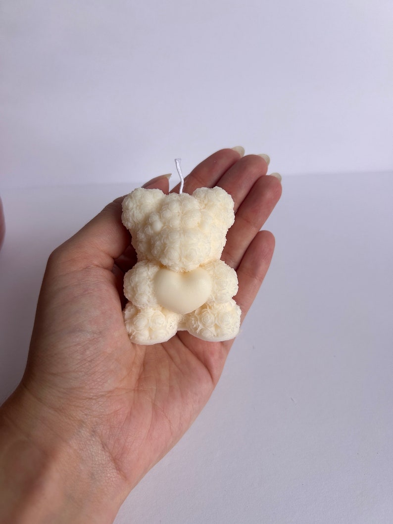 Cute teddy bear mini candle - soy wax - scented