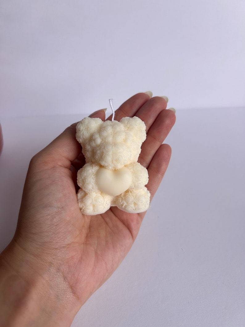 Cute teddy bear mini candle - soy wax - scented