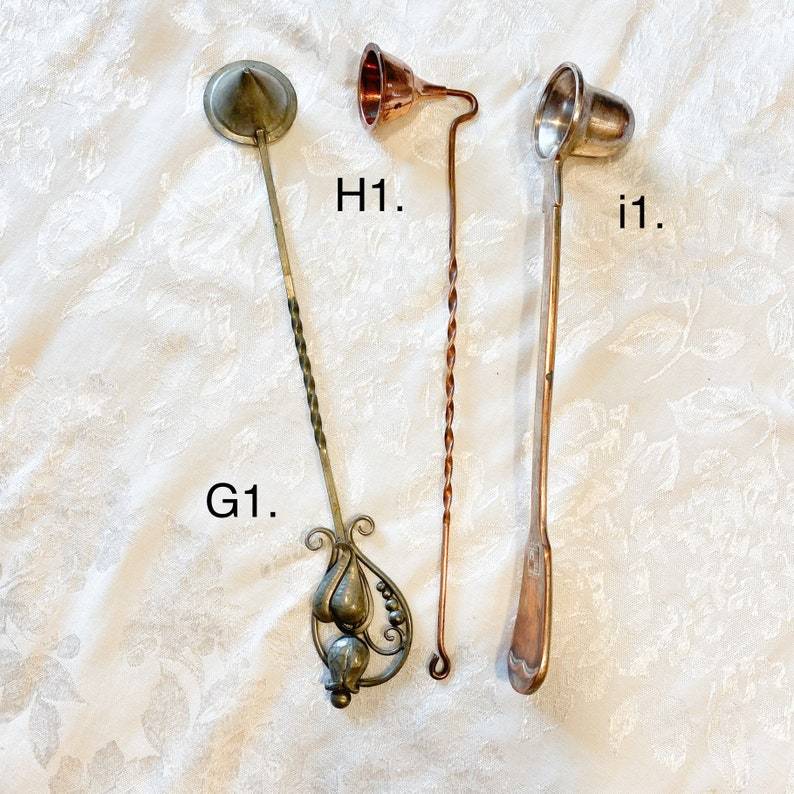 Vintage Brass Candle Snuffer: Fire Extinguisher, Various Styles