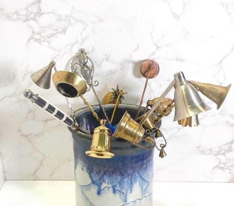 Vintage Brass Candle Snuffer: Fire Extinguisher, Various Styles