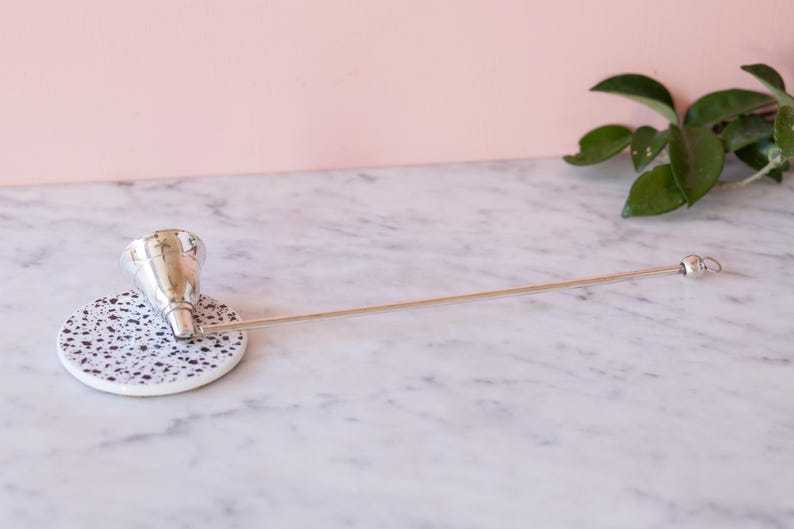 Silver Toned Hinged Cone Shaped Candle Snuffer