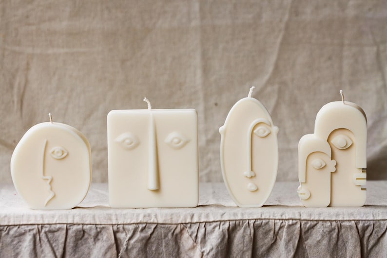 Abstract Faces Candle set