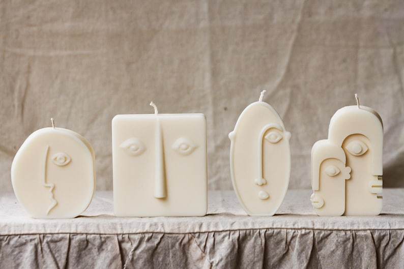 Abstract Faces Candle set