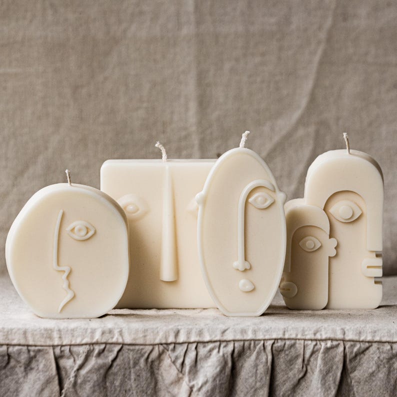 Abstract Faces Candle set