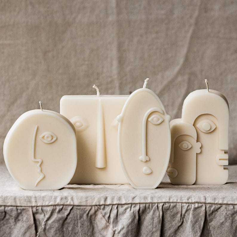Abstract Faces Candle set