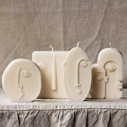 Abstract Faces Candle set