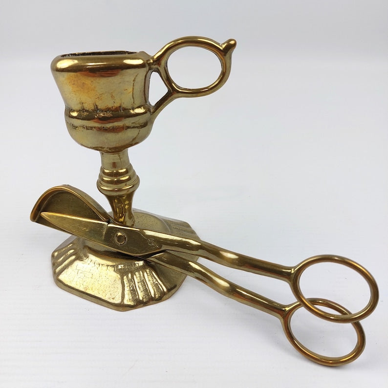 Antique Brass Candle Snuffer with Stand - Vintage Candle Flame Extinguisher, Elegant Home Decor
