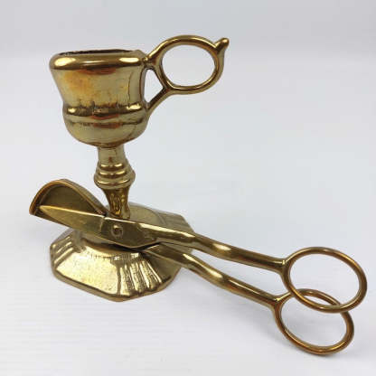 Antique Brass Candle Snuffer with Stand - Vintage Candle Flame Extinguisher, Elegant Home Decor