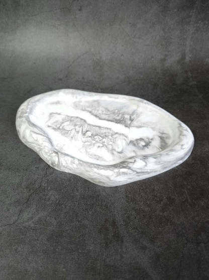 Handmade Ceramic Tray: Marbled Jewelry, Candle & Key Holder