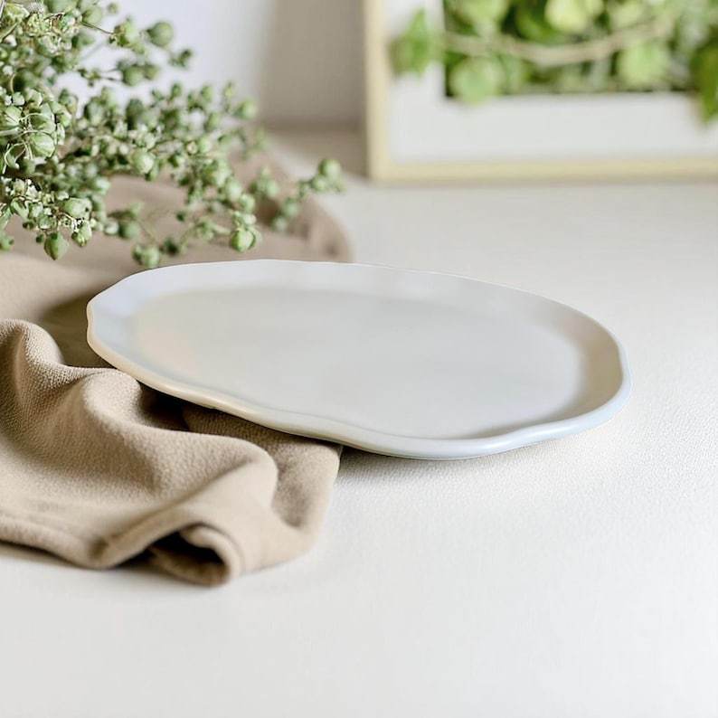 Gold Flake Concrete Tray: Oval Trinket Dish & Candle Holder