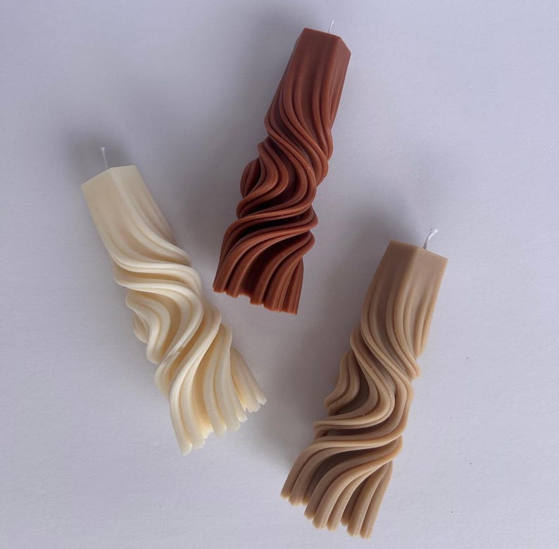 Twisted Beeswax Pillar Candle – Decorative Home Decor