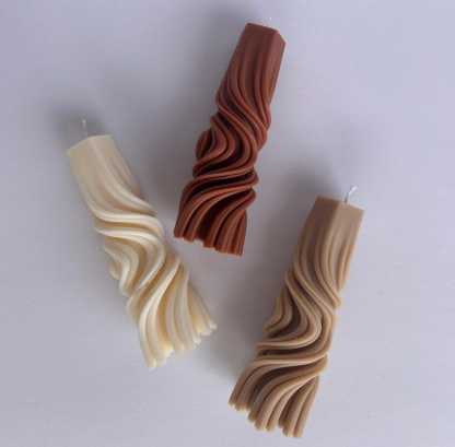 Twisted Beeswax Pillar Candle – Decorative Home Decor