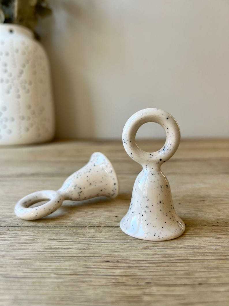 Ceramic Bell Candle Snuffer: Handmade Christmas Candle Extinguisher