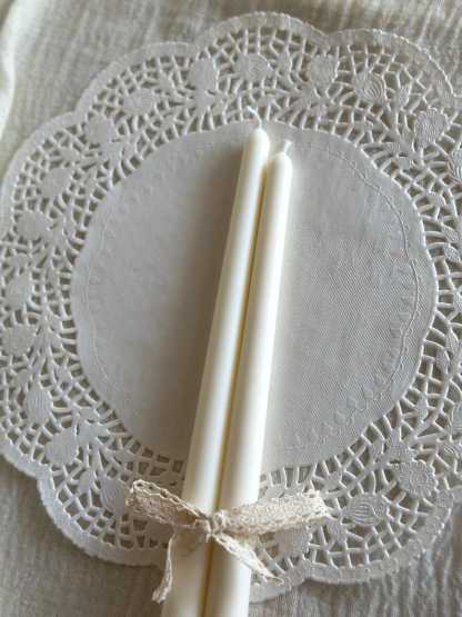 Ivory Taper Candles: Handmade Soy Wax Dinner Candles, Elegant Home Decor