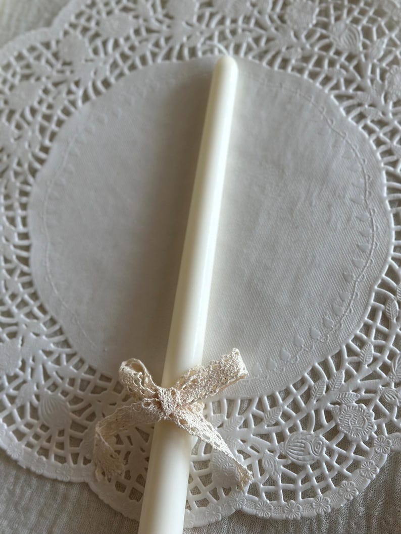Ivory Taper Candles: Handmade Soy Wax Dinner Candles, Elegant Home Decor