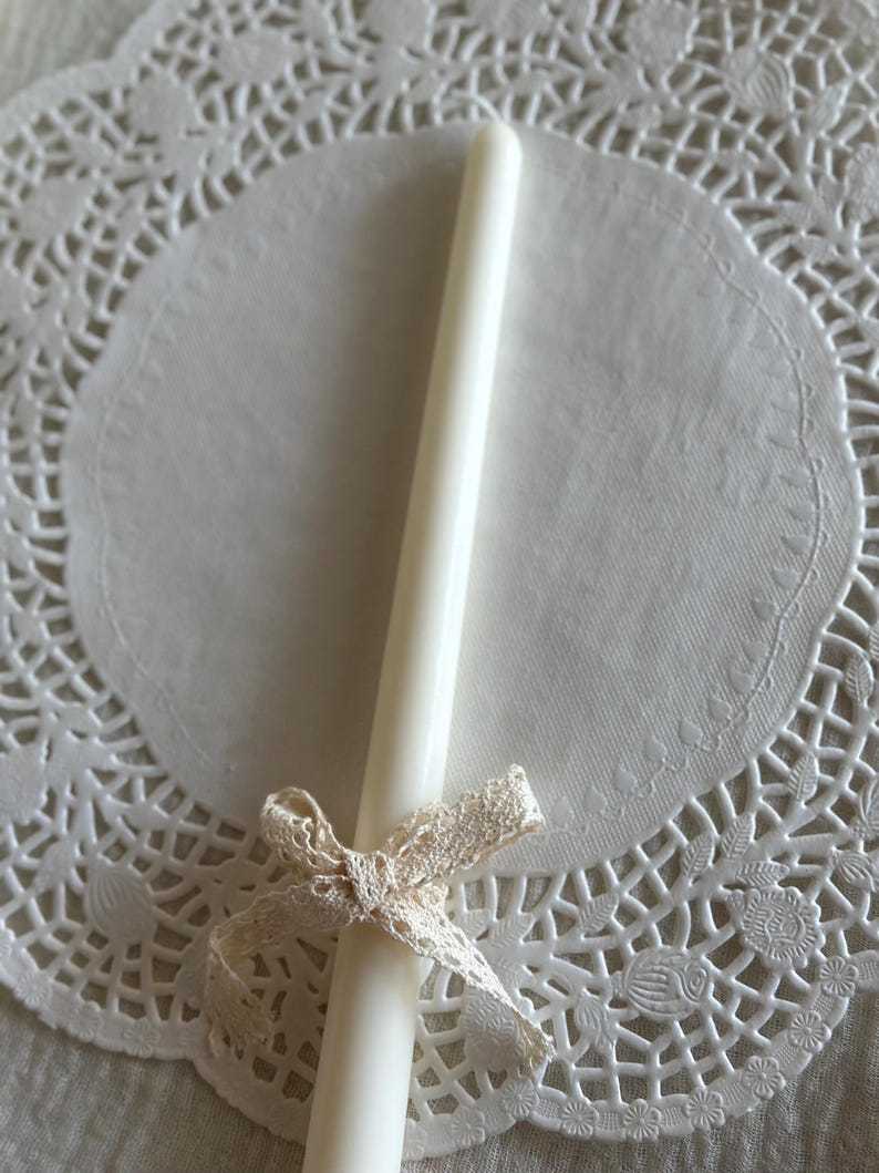 Ivory Taper Candles: Handmade Soy Wax Dinner Candles, Elegant Home Decor