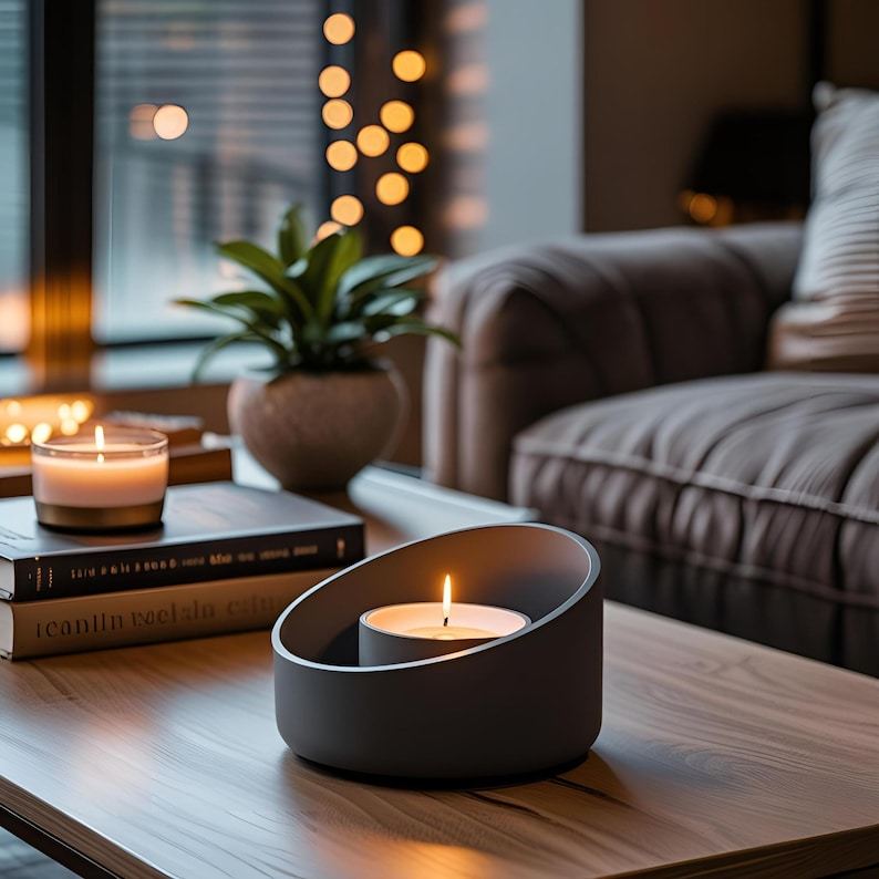 Modern Asymmetrical Candle Holder – Sculptural Glow, Minimalist Form
