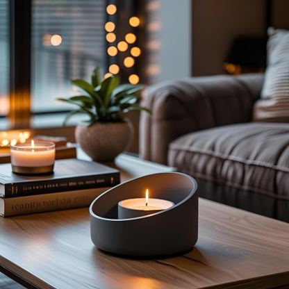 Modern Asymmetrical Candle Holder – Sculptural Glow, Minimalist Form