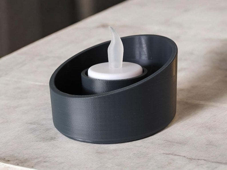 Modern Asymmetrical Candle Holder – Sculptural Glow, Minimalist Form