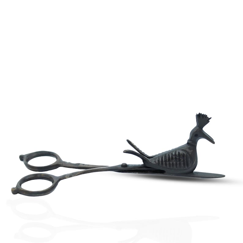 Vintage Brass Rooster Candle Snuffer Scissors – Antique Gas Lamp Extinguisher & Decorative Fire Safety Tool