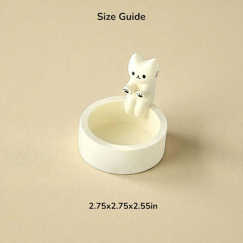 Whimsical Cat Roasting Candlestick: Resin Animal Candle Holder