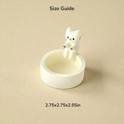 Whimsical Cat Roasting Candlestick: Resin Animal Candle Holder